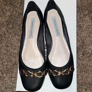 Charles & Keith Metallic Accent Ballet Flats